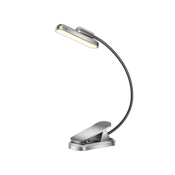 Roterbar LED boklampa med USB-C-laddning och justerbar ljusstyrka