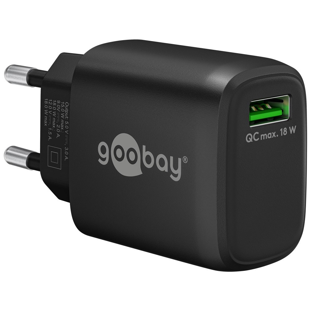 Goobay USB-Snabbladdare QC 3.0 18W - Svart