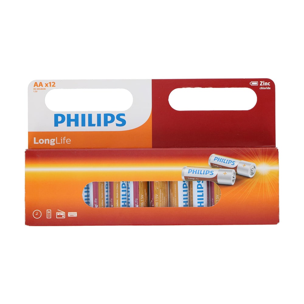 Philips Longlife AA-Batteri 12-pack