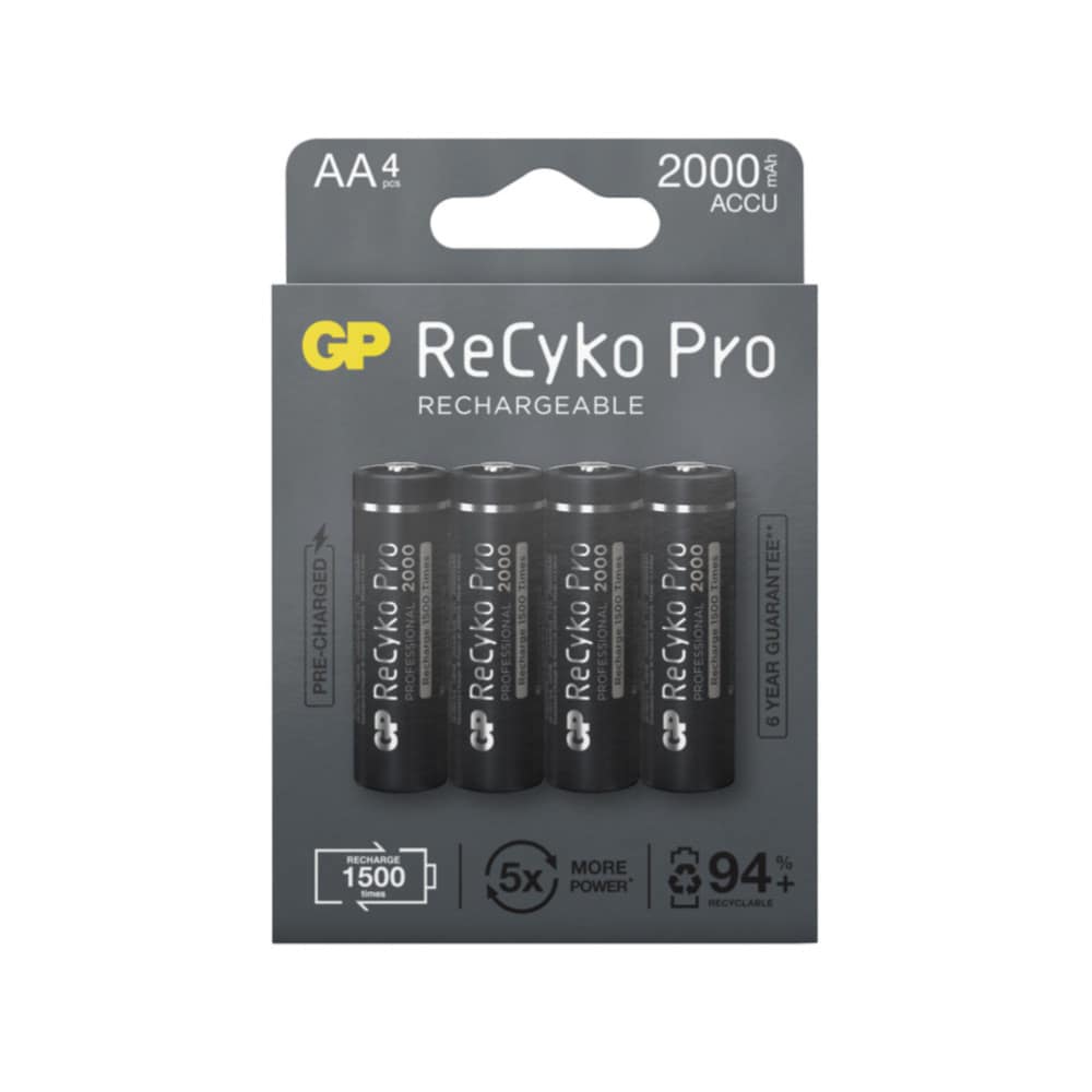 GP ReCyko Professional AA-batteri NiMH 2000mAh 4-pack