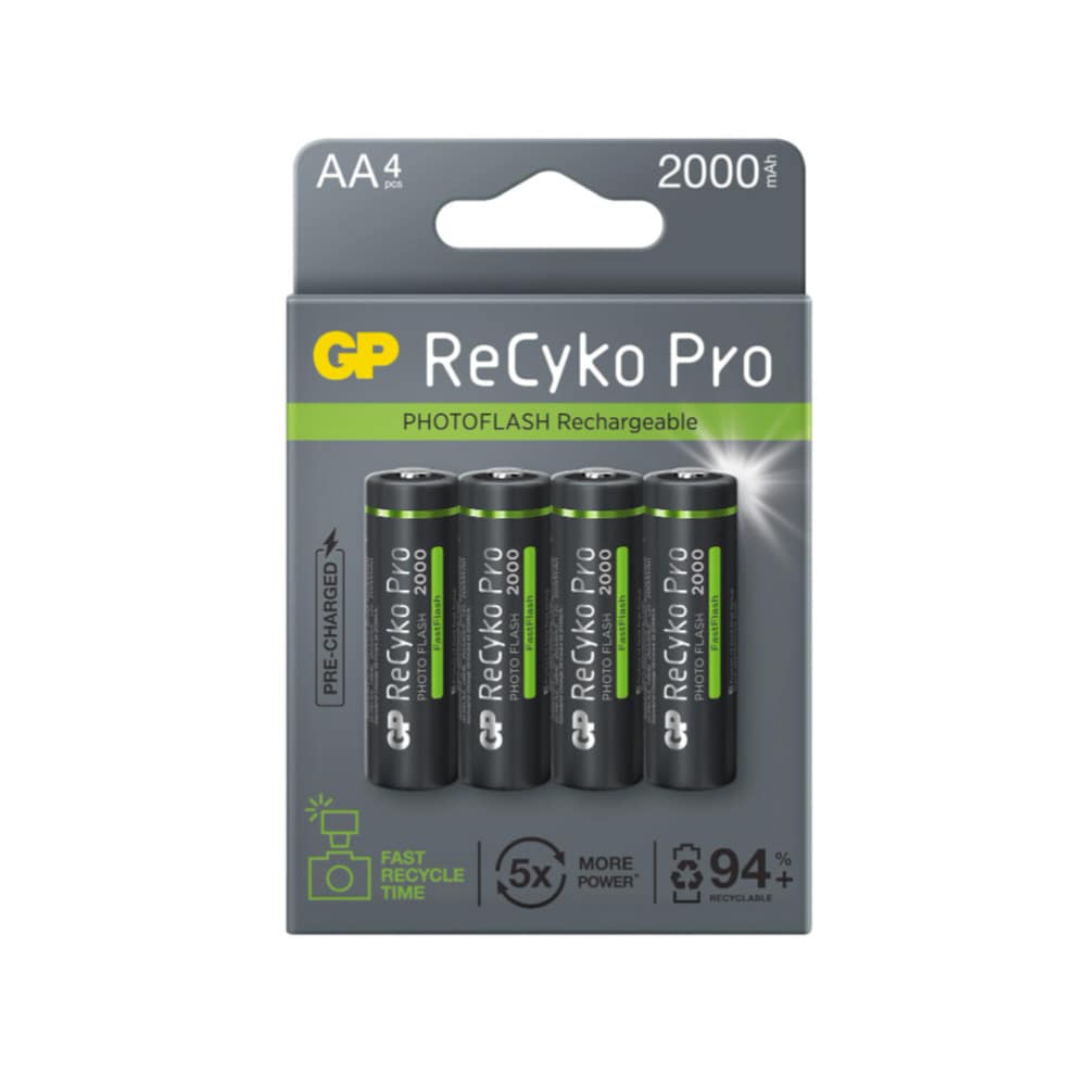 GP Recyko Pro Photoflash AA-batteri 2000mAh 4-pack