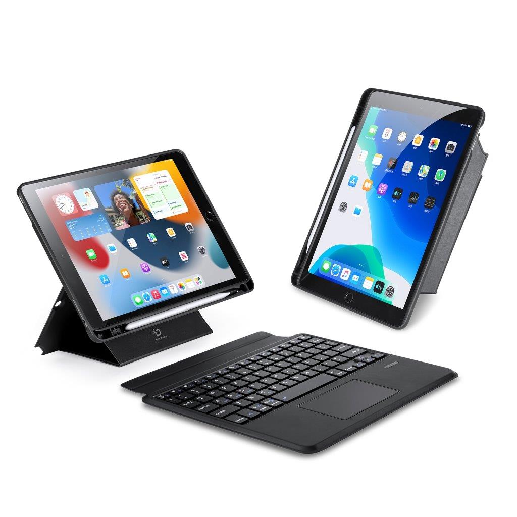 Tangentbordsfodral med ställ till iPad 10,2 2019/2020/2021/Air 2019/Pro 10,5 - Svart
