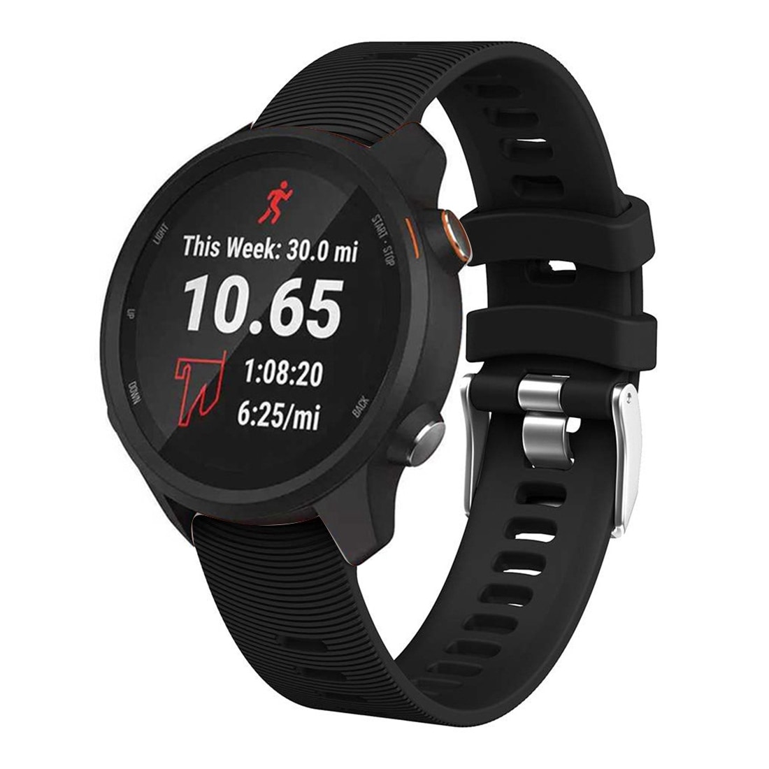 Silikonarmband till Garmin Forerunner 245 - Svart