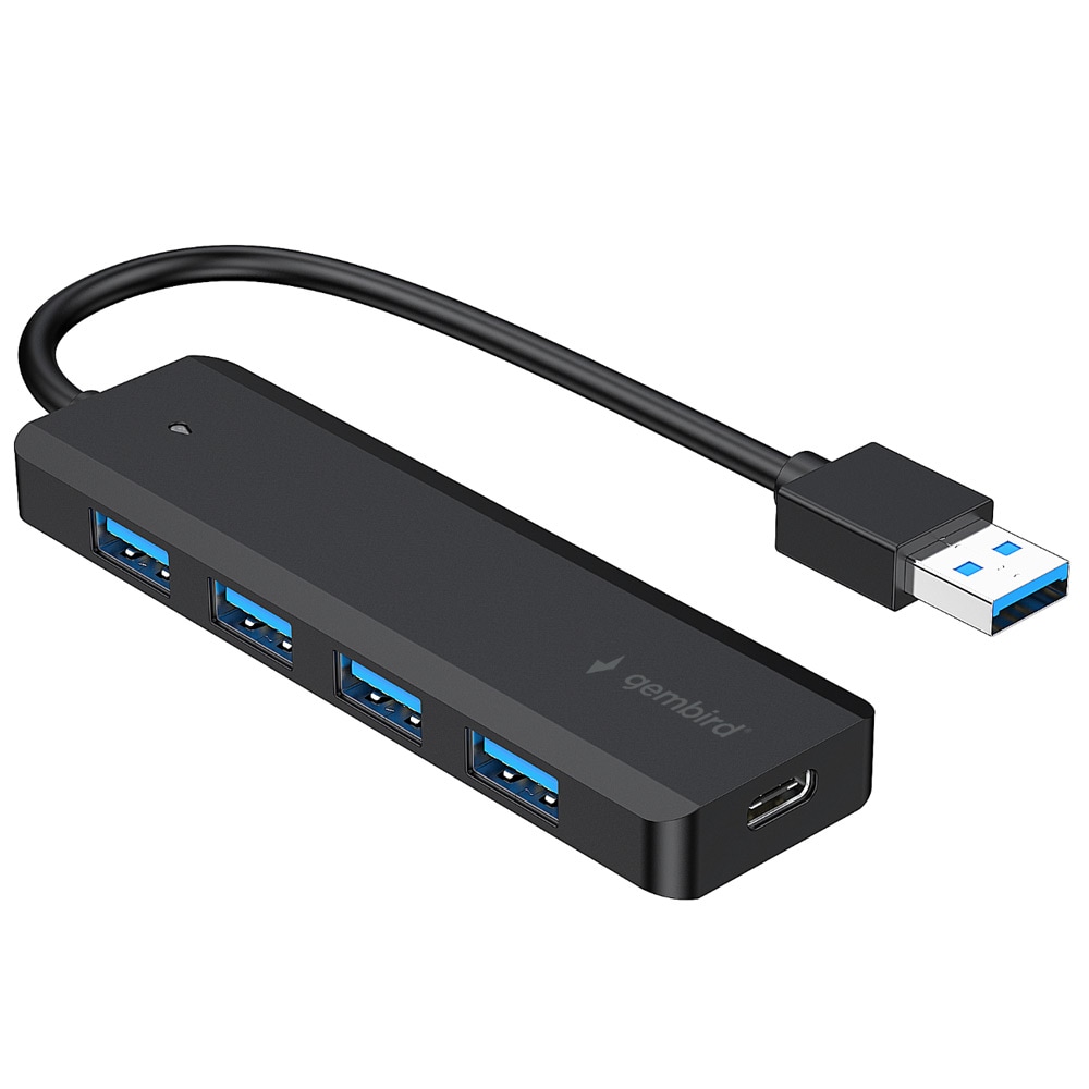 USB-hubb USB till 4 USB-ingångar med ultrasnabb dataöverföring