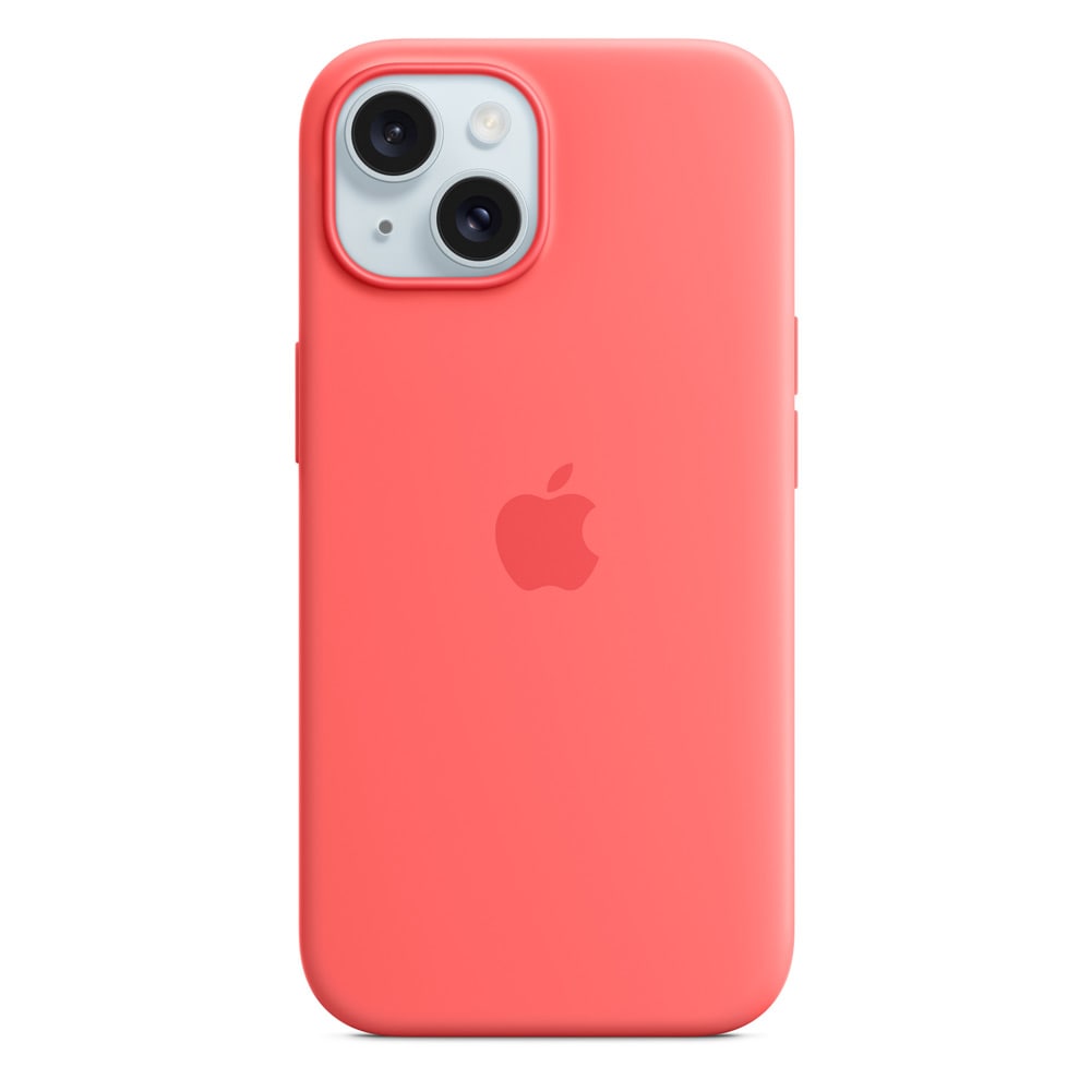 Apple Silikonskal med MagSafe till iPhone 15 - Guava
