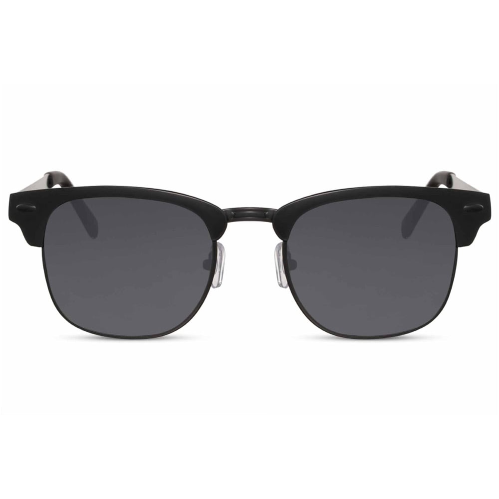 Solglasögon med svart halvbåge & svart lins