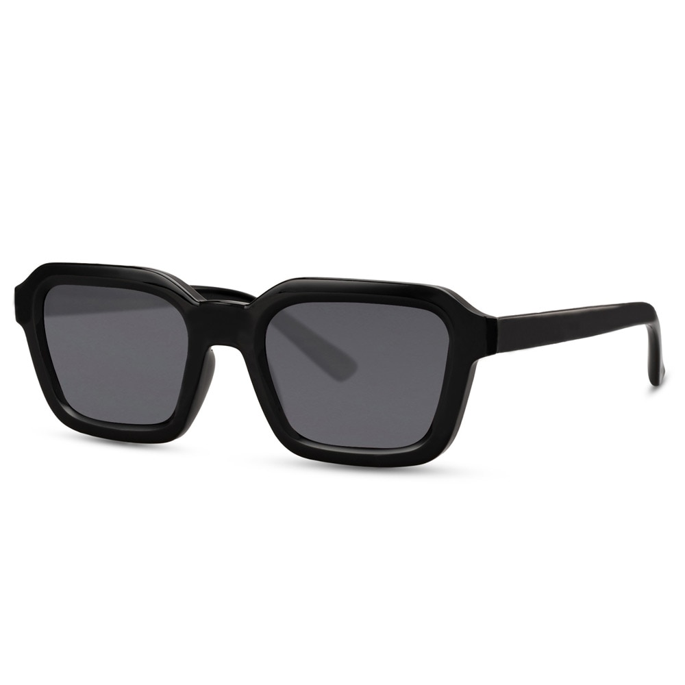 Fyrkantiga glasögon - Svarta med svart lins