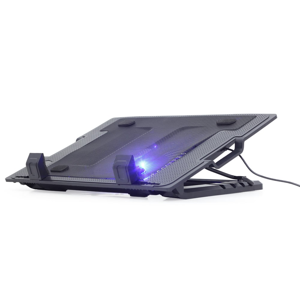 Ställbar laptopkylare med LED-ljus och extra USB-port