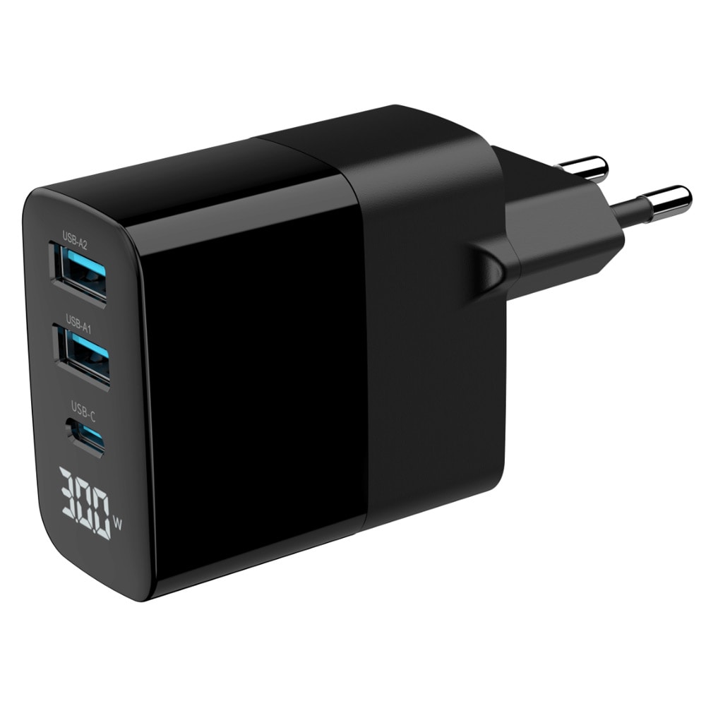 GaN USB-Laddare 30W med 2xUSB och 1xUSB-C
