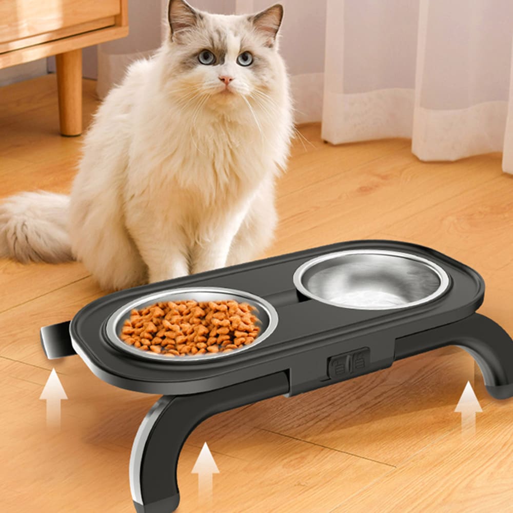 Upphöjd matskål för katter med justerbar höjd