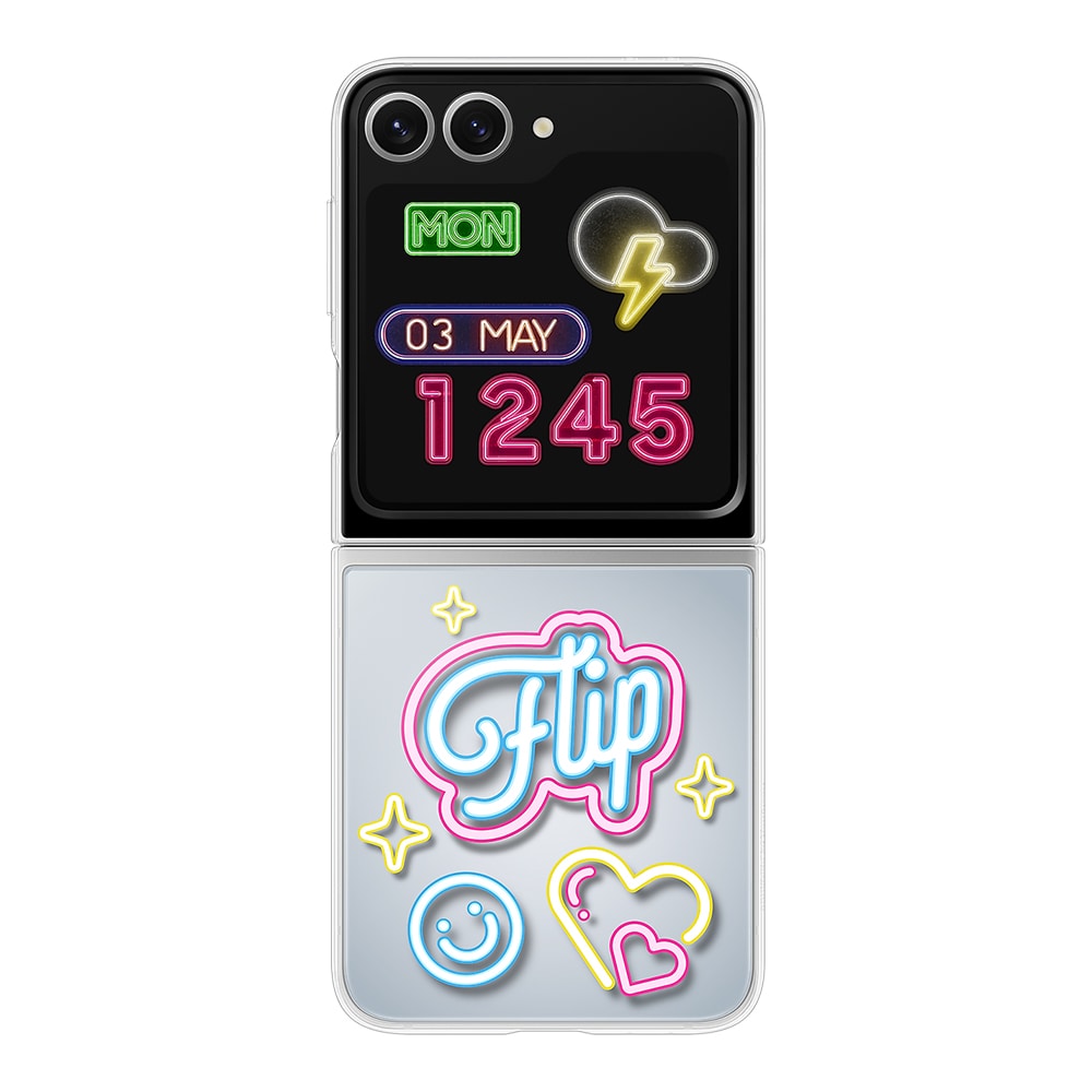 Samsung Flipsuit Case till Galaxy Flip6 med utbytbara stickers - Transparent