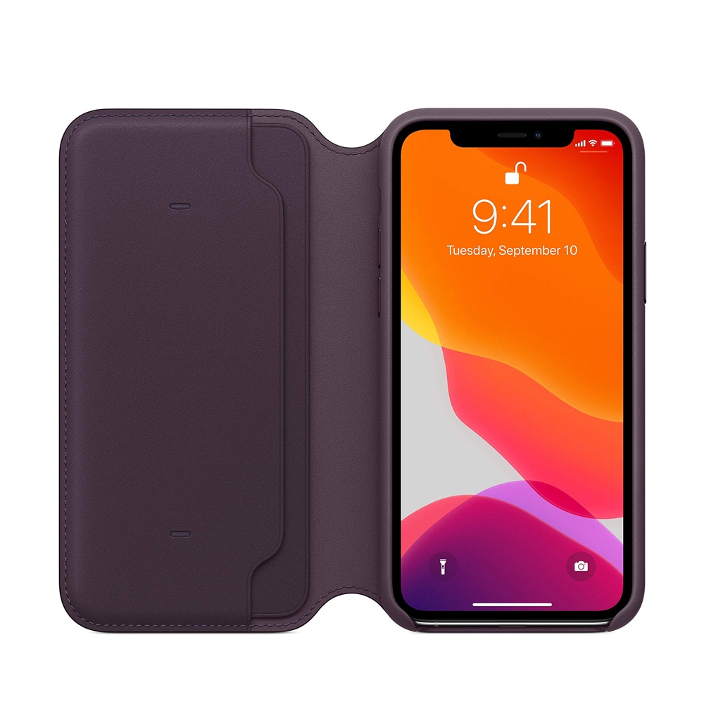 Apple Leather Folio Case MX072ZM/A till iPhone 11 Pro - Aubergine