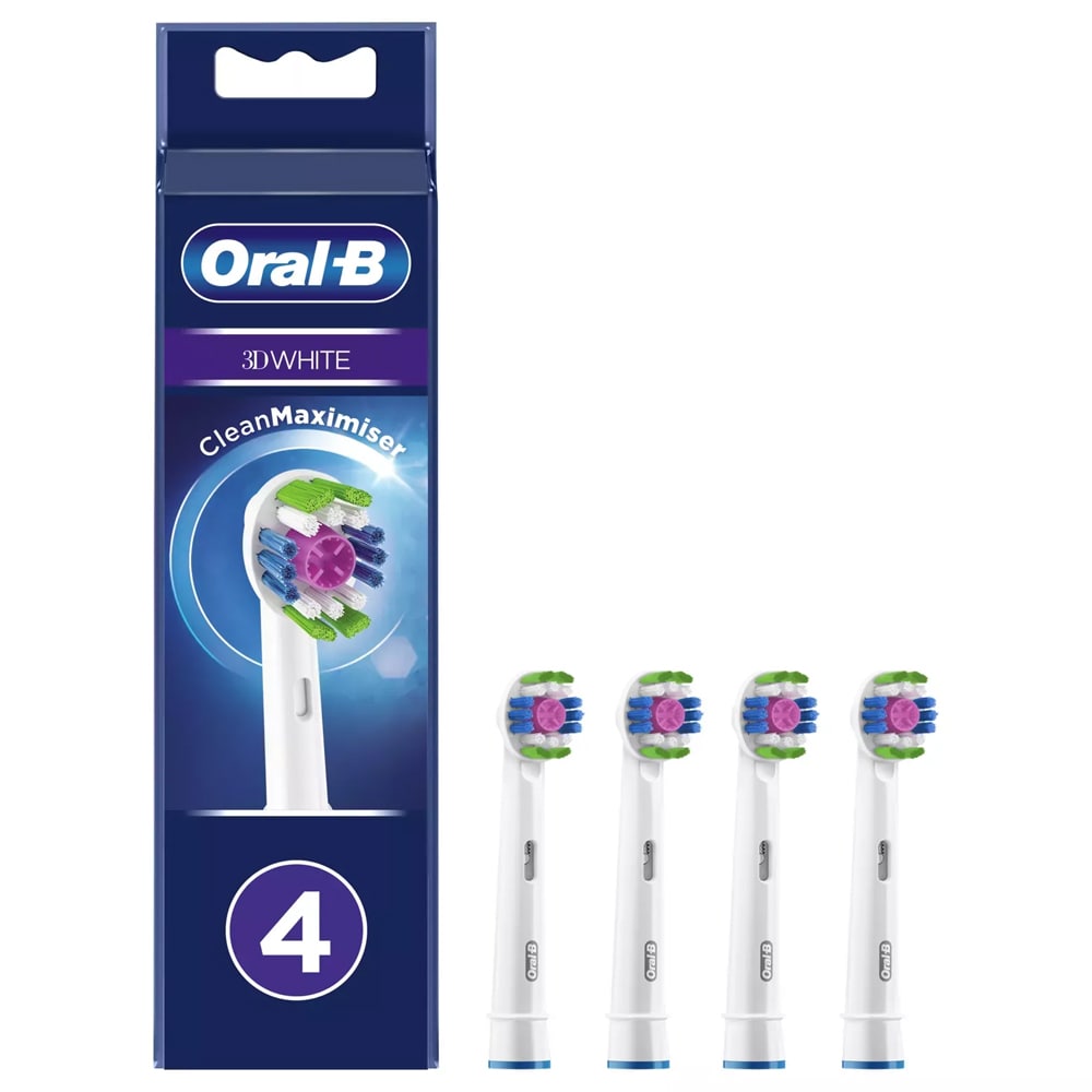 Oral-B 3D White tandborsthuvuden med polerkopp och CleanMaximiser-teknologi EB18-4