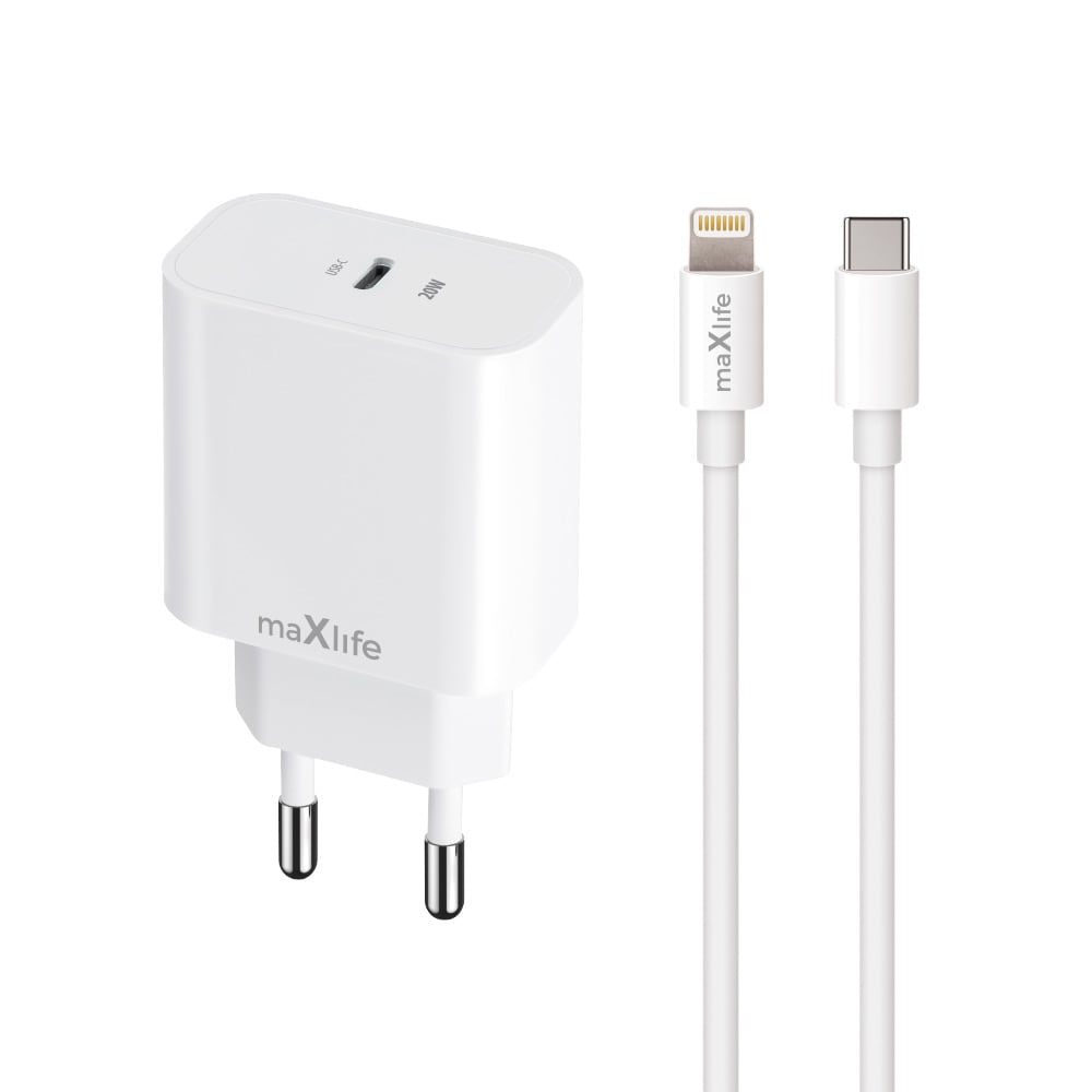 USB-Laddare PD QC 20W med USB-C + Lightning-Kabel