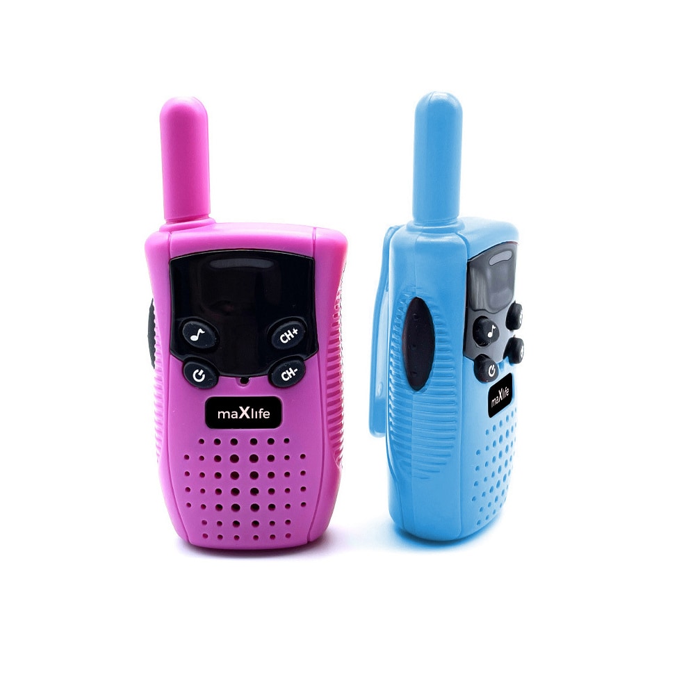 Walkie Talkie Set 3 kanaler och bakgrundsbelyst LCD-skärm - Blå och Rosa