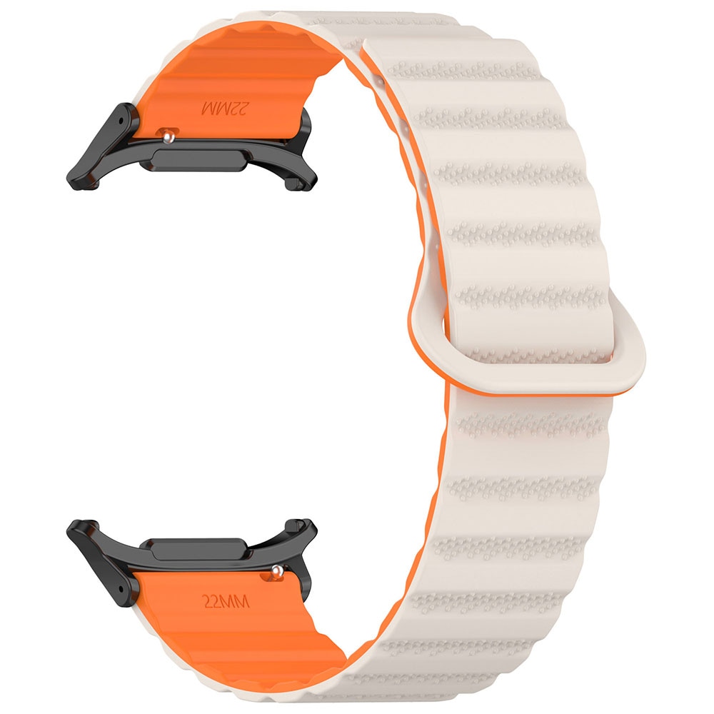 Silikonarmband med magnetfäste till Samsung Galaxy Watch Ultra 47mm - Starlight Orange