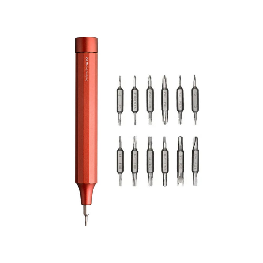 Precisionsskruvmejsel 24-i-1 med aluminiumlegering - Röd