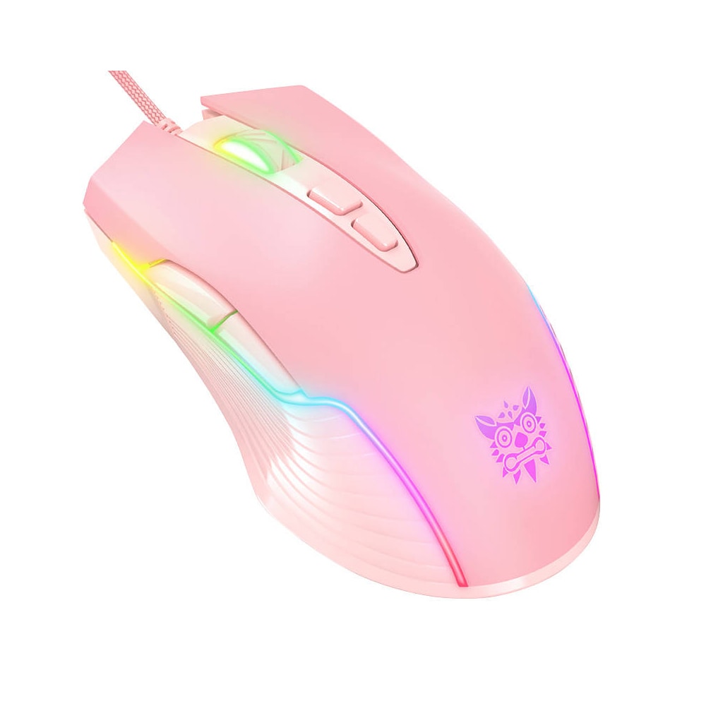 Onikuma CW905 gamingmus med 6 DPI-nivåer och RGB-belysning - Rosa