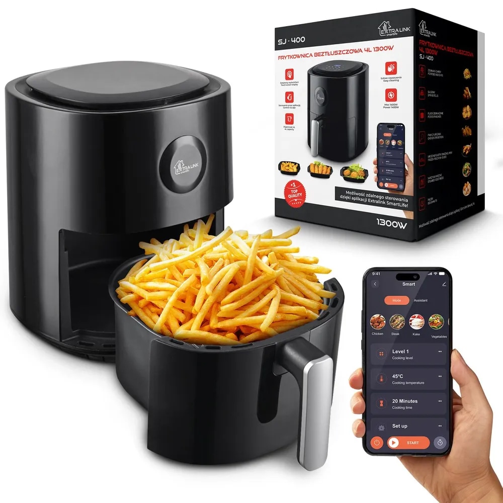 Extralink Smart Life Air Fryer 4L med appstyrning och LED-skärm 1300W