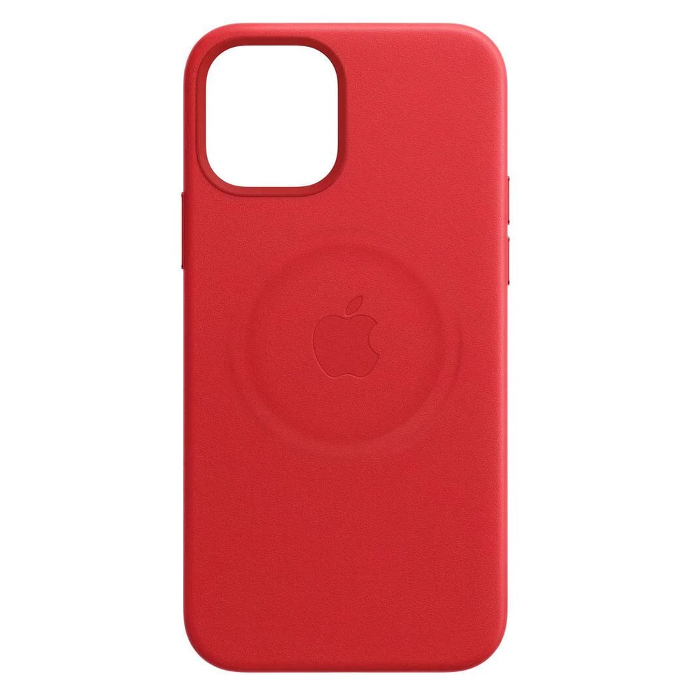 Apple Leather Case med MagSafe till iPhone 12 Pro Max - Scarlet