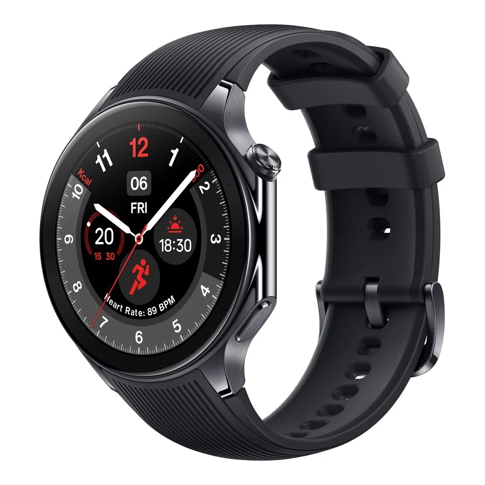 OnePlus Watch 2 hybridklocka 46 mm med AMOLED-skärm och lång batteritid - Black Steel