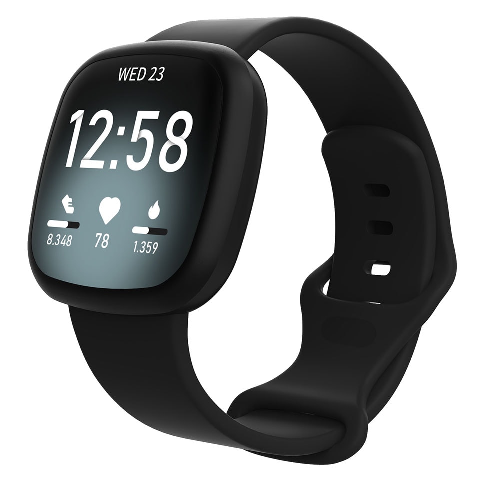 Armband till Fitbit Versa 4 / Versa 3 / Sense 2 / Sense Small - Svart