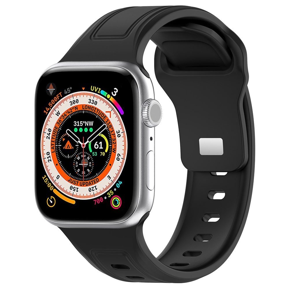 Silikonarmband till Apple Watch 42 / 44 / 45 / 49mm - Svart