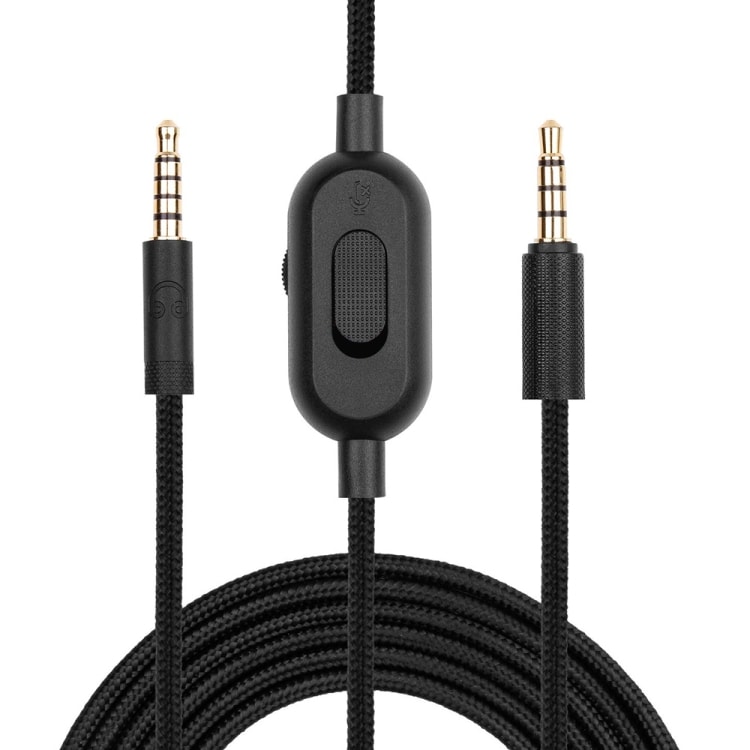 Ljudkabel med 3,5mm till Logitech G433 / G233 / G Pro / G Pro X – 2 meter med volymkontroll