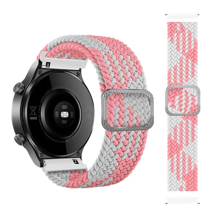 Universalt armband till Smartwatch 20mm - Rosa/Vit