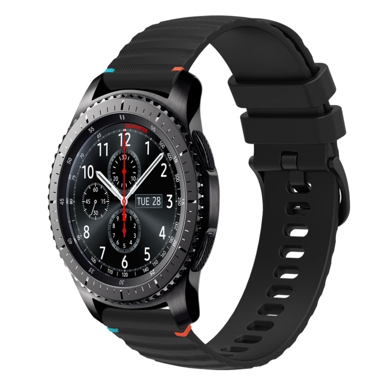 Silikonarmband till Samsung Galaxy Gear S3 Frontier  - Svart