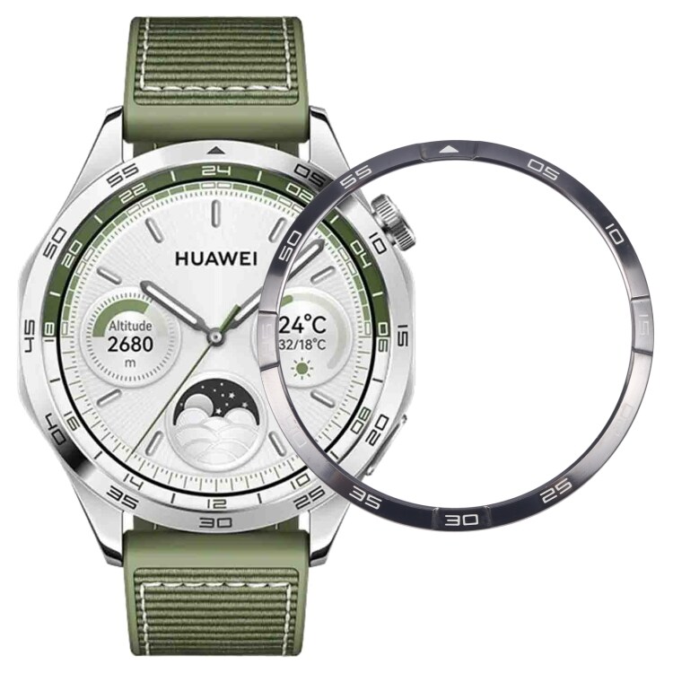 Boettring med Minutmarkör till Huawei Watch GT 4 46mm - Svart