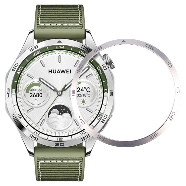 Boettring med Minutmarkör till Huawei Watch GT 4 46mm - Frostad Silver