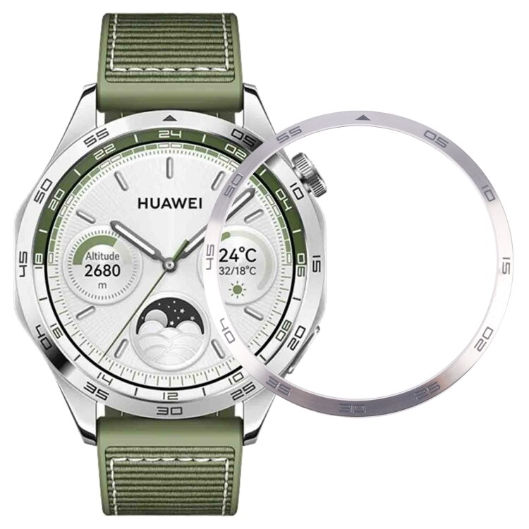 Boettring med Minutmarkör till Huawei Watch GT 4 46mm - Silver