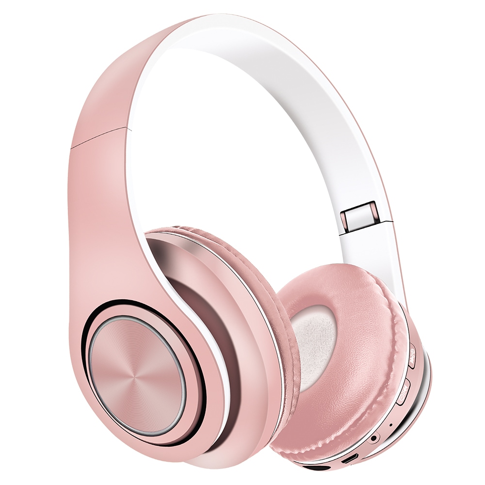 United over-ear Bluetooth hörlurar med vikbar design och TWS-funktion - Rosa