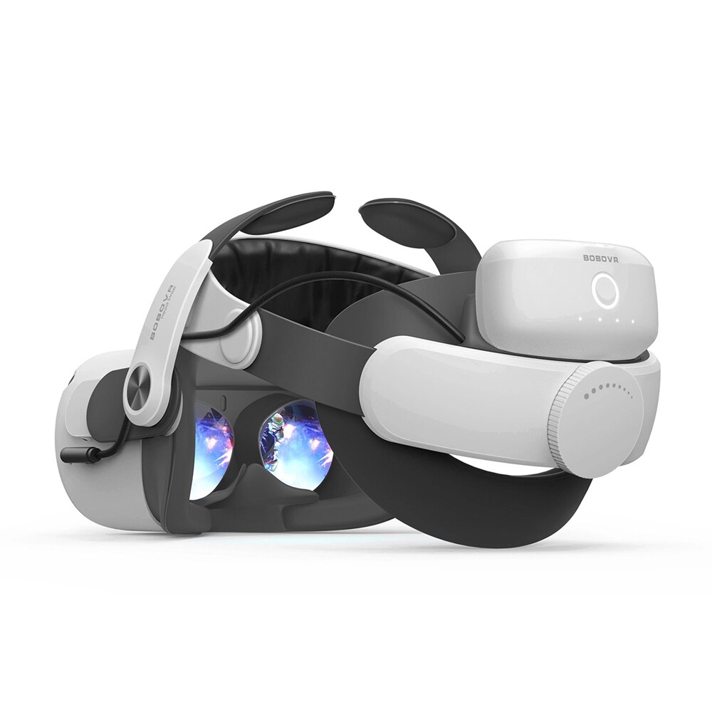 BoboVR M2 Pro+ Avlastningsrem och batteri till Meta Quest 2 VR- Vit/Svart