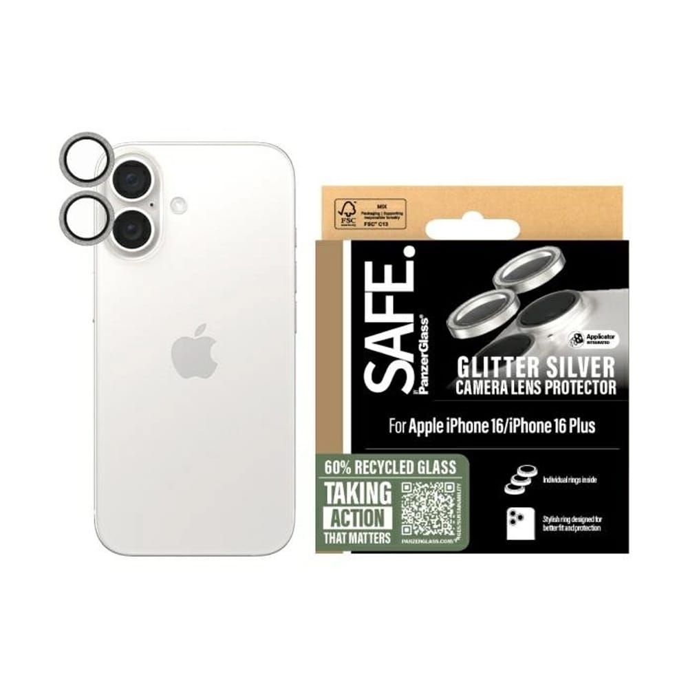 SAFE by PanzerGlass Linsskydd till iPhone 16 / 16 Plus - Silver