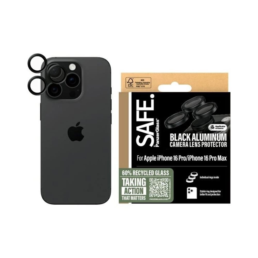 SAFE by PanzerGlass Linsskydd till iPhone 16 Pro / 16 Pro Max - Svart