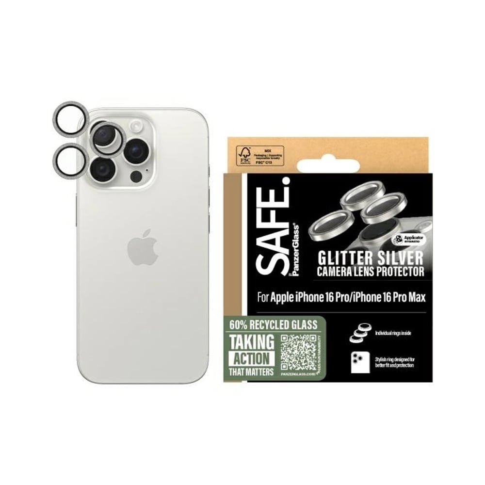 SAFE by PanzerGlass Linsskydd till iPhone 16 Pro / 16 Pro Max - Silver