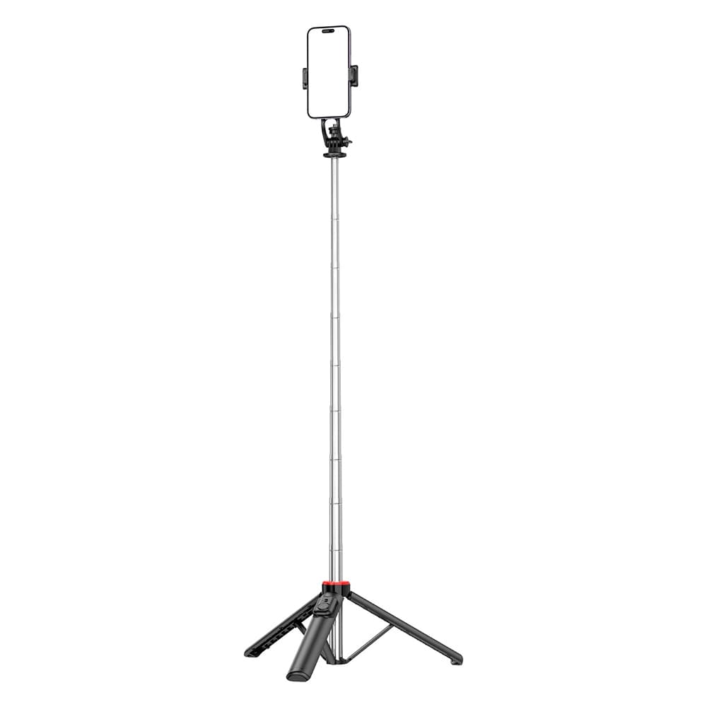 Selfie-stick med tripod och teleskophandtag, 1,3m med 1/4-gänga - svart