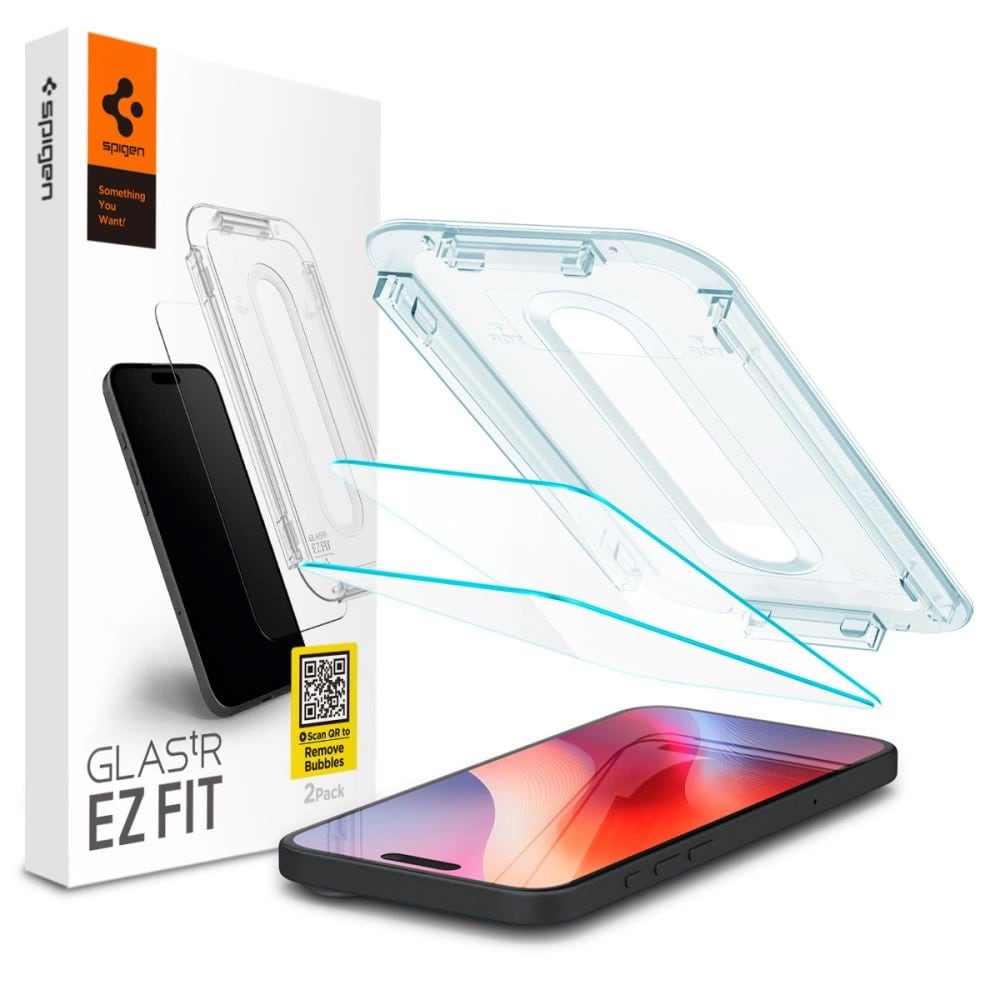 Spigen Glas TR EZ.Fit Härdat Skärmskydd till iPhone 16 Pro 2-pack