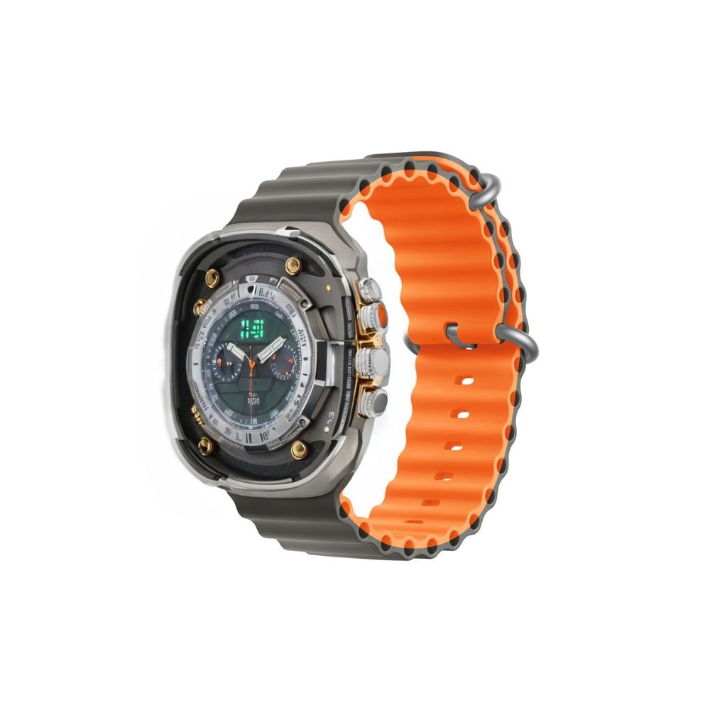 Devia Deluxe Sport6 Armband till Apple Watch 42mm/ 44mm/ 45mm/ 49mm - Grå/Orange