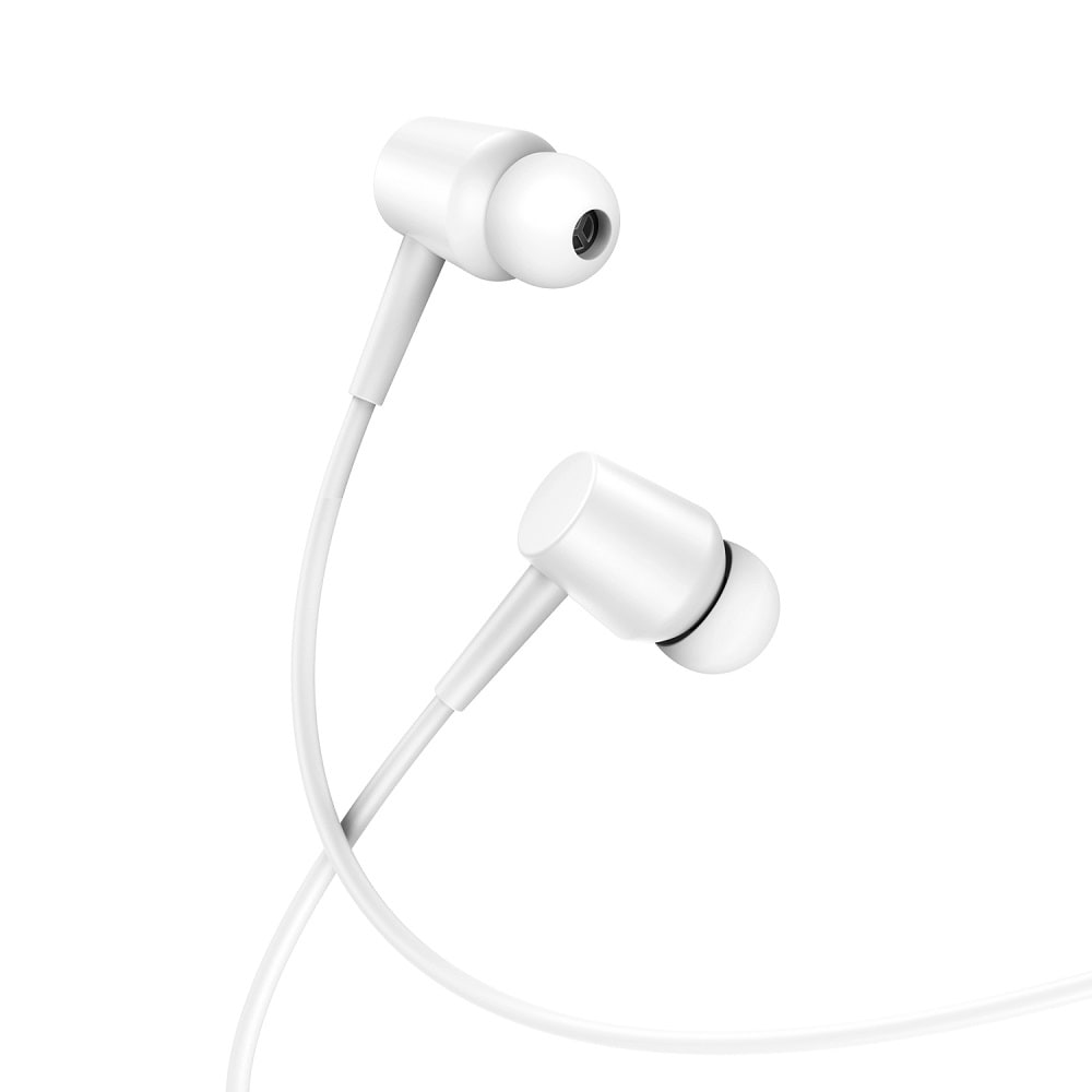 XO in-ear headset med 3,5 mm kontakt och mikrofon - Vit