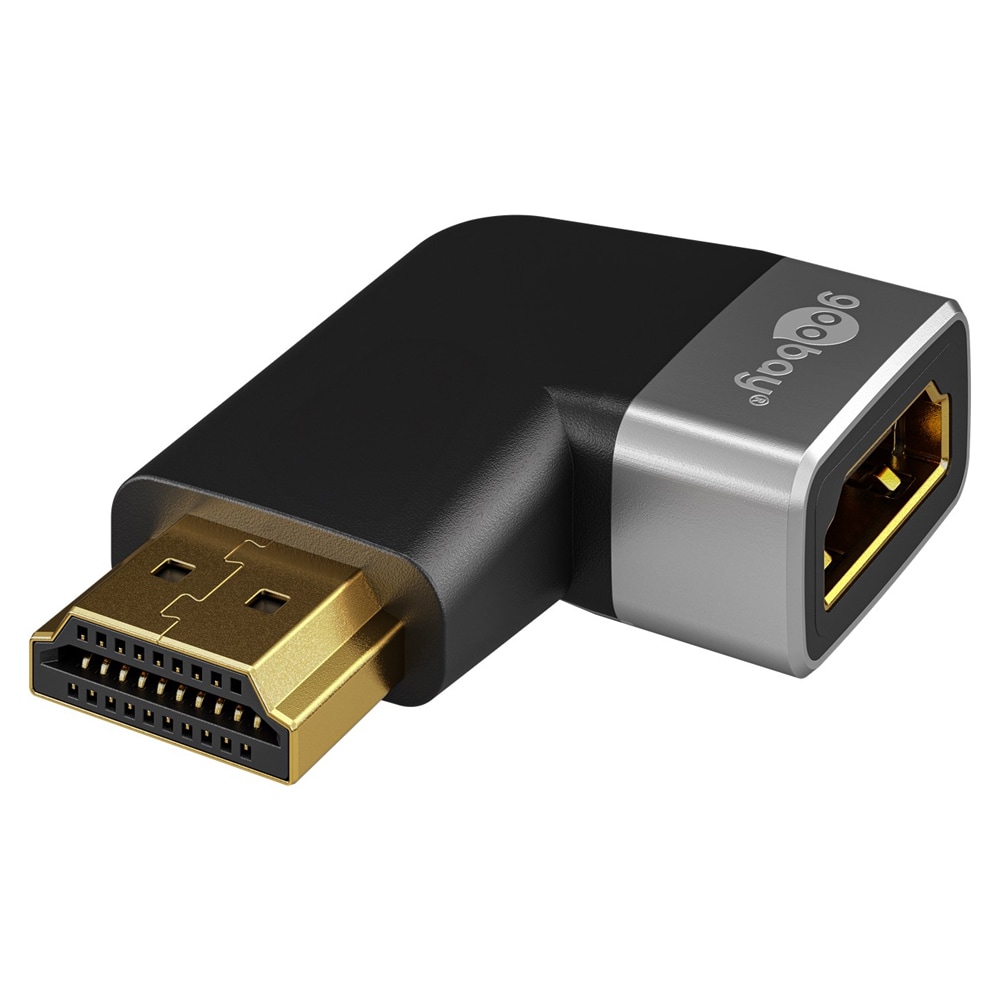 Goobay vinklad HDMI-adapter 270° för 8K 60Hz guldpläterad