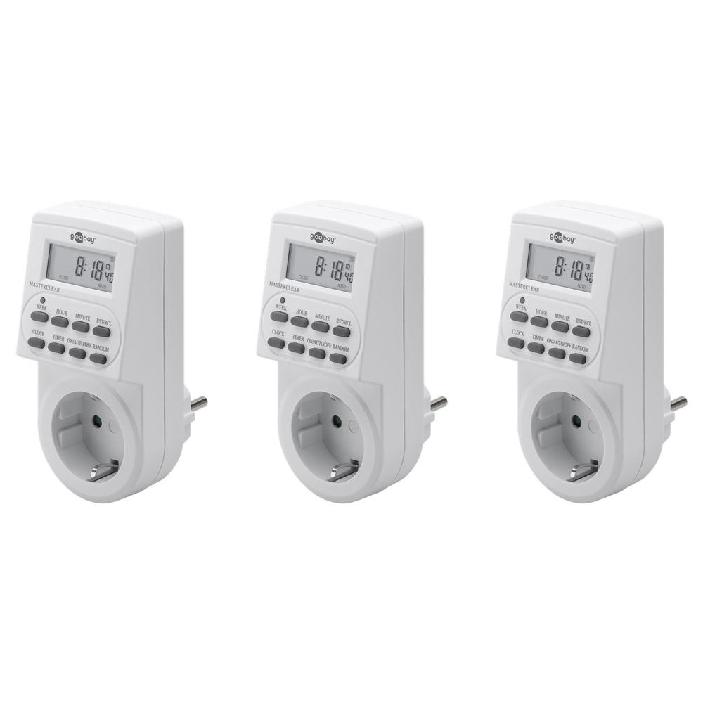 Programmerbar digital timer 3-pack med 13 inställningsprogram