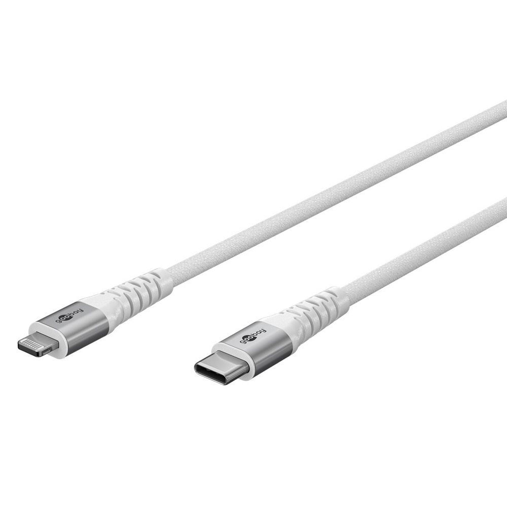 Goobay USB-kabel Lightning till USB-C, 3m med supersoft textilhölje