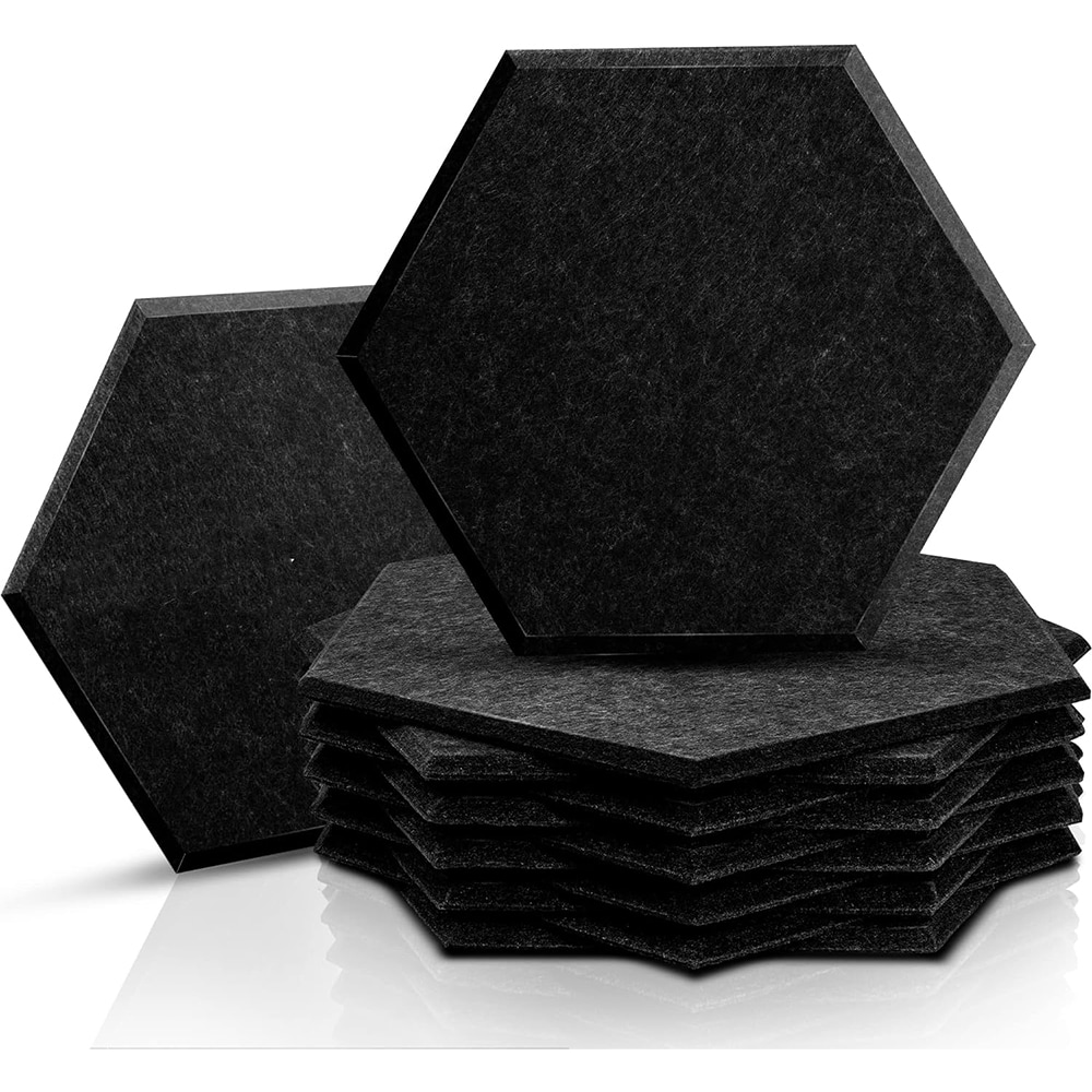 Ljuddämpande hexagonpaneler i polyester, 12-pack