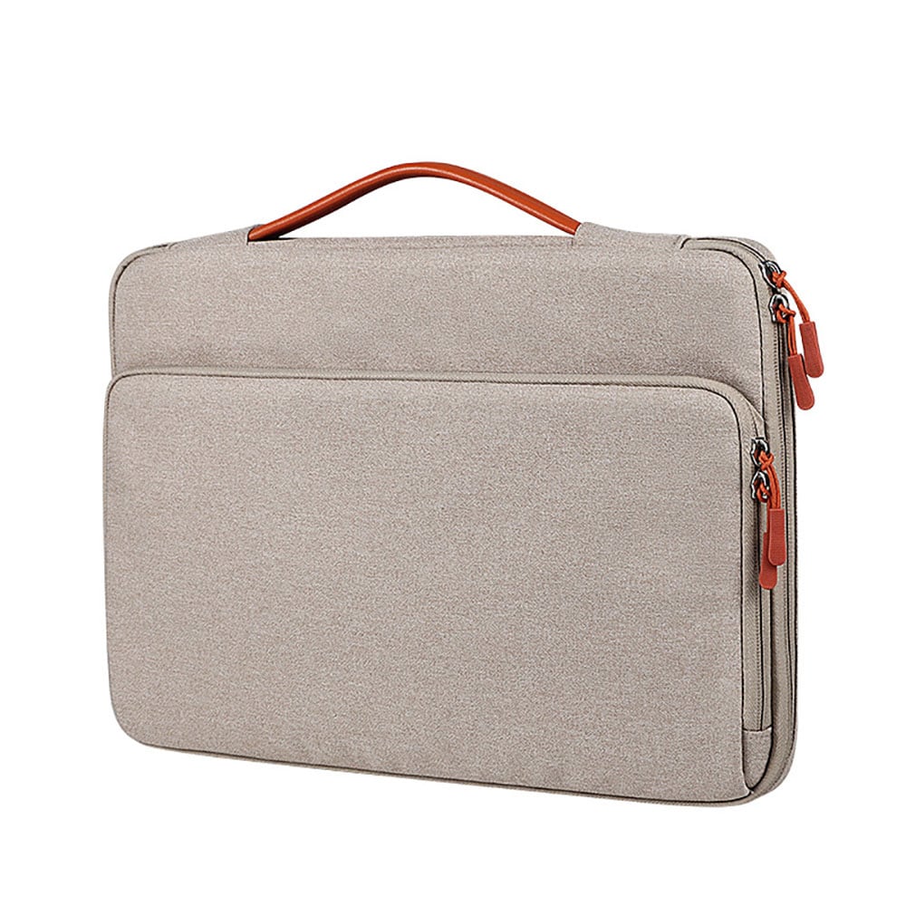 Vattentålig laptopväska i polyester, 13,3" – beige