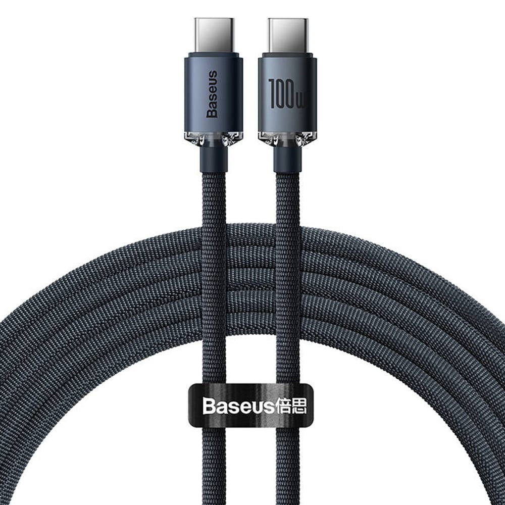 Baseus Crystal Shine USB-C-kabel 100W 1,2m - Svart