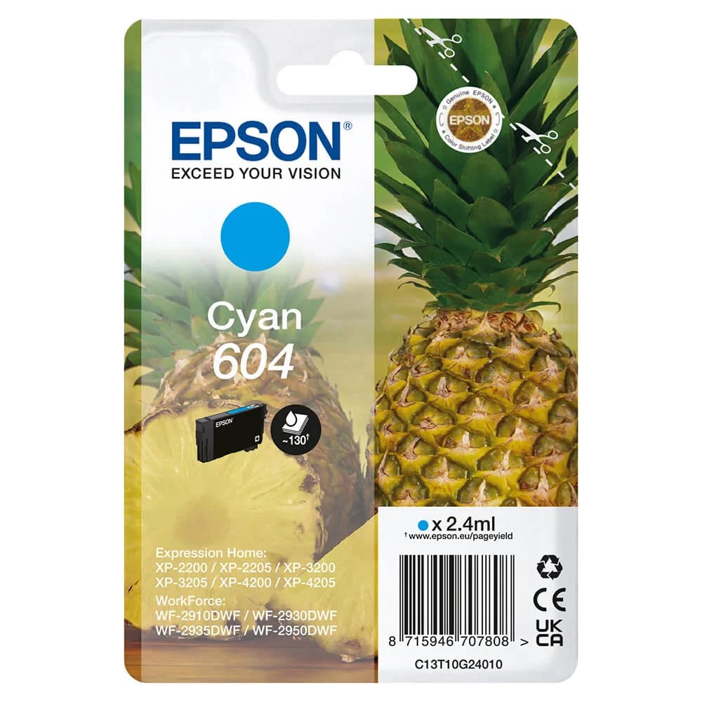 Epson 604 Bläckpatron C13T10G24010 - Cyan