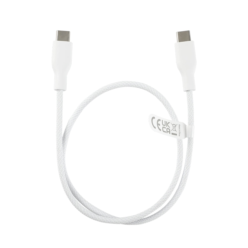 Deltaco USB-C-Kabel 60W 50cm - Vit